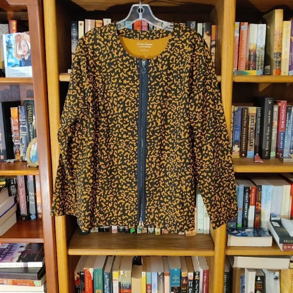 LOUIS Dell' Olio linea leisure leopard print zip jacket size l